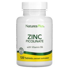 Nature's Plus, пиколинат цинка с витамином В6, 120 таблеток (NAP-03625), фото