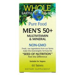 Natural Factors, Whole Earth & Sea, мультивітамінний та мінеральний комплекс для чоловіків старше 50 років, 60 пігулок (NFS-35503), фото