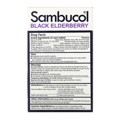 Sambucol, черная бузина, средство от гриппа и простуды, 30 быстрорастворимых таблеток (SBL-00150), фото