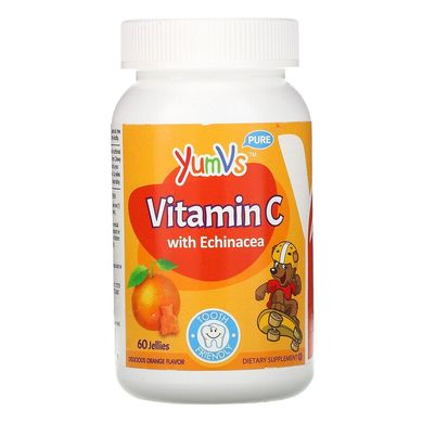 YumV's, Вітамін C з ехінацеєю, з чудовим апельсиновим смаком, 60 желейних ведмедиків (YUV-00175), фото