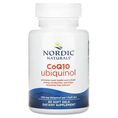 Nordic Naturals, Nordic CoQ10, убихінол, 100 мг, 60 м'яких желатинових капсул (NOR-01500), фото