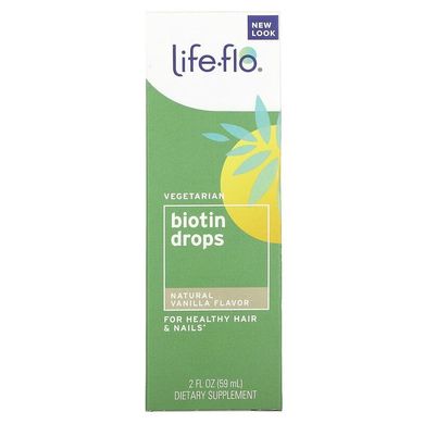 Life-flo, краплі біотину, натуральна ваніль, 59 мл (LFH-78725), фото