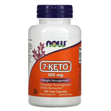 Now Foods, 7-KETO, 100 мг, 120 растительных капсул (NOW-03014), фото