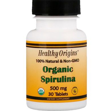 Healthy Origins, Органічна спіруліна, 500 мг, 30 таблеток (HOG-88232), фото