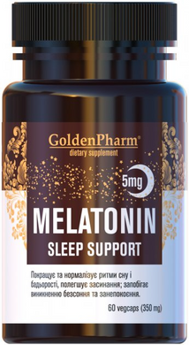 Golden Pharm, Мелатонін, 5 мг, 60 капсул (GLF-47116), фото