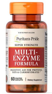 Мульти ензими, Super Strength Multi Enzyme, Puritan's Pride, 60 капсул (PTP-13011), фото