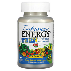 KAL, Enhanced Energy, смесь для улучшения памяти и концентрации, для подростков, 60 вегетарианских таблеток (CAL-74810), фото