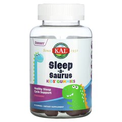 KAL, Dinosaurs, Sleep-a-Saurus, для здорового сну, зі смаком полуниці, 60 жувальних таблеток (CAL-57742), фото