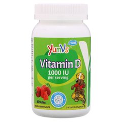 YumV's, Вітамін D, зі смаком малини, 1000 МО, 60 желейних ведмедиків (YUV-00116), фото