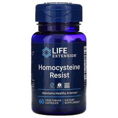 Life Extension, Homocysteine ​​Resist, добавка для підтримки здорового рівня гомоцистеїну, 60 вегетаріанських капсул (LEX-21216), фото