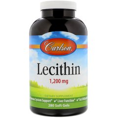 Carlson Labs, Лецитин із сої, 1200 мг, 280 м'яких капсул (CAR-86230), фото