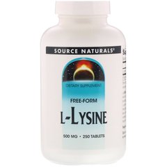 Лізин, Source Naturals, 500 мг, 250 таблеток (SNS-00140), фото