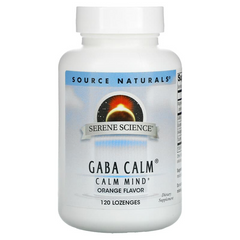 Source Naturals, GABA Calm, ГАМК, апельсиновий смак, 120 таблеток для розсмоктування (SNS-00269), фото