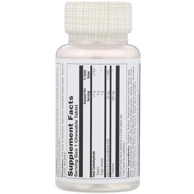 L-теанін, L-Theanine, Solaray, 200 мг, 30 жувальних таблеток (SOR-97512), фото