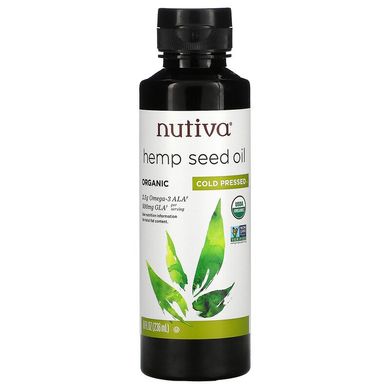 Nutiva, органічне масло насіння конопель, холодного віджиму, 236 мл (NUT-10388), фото