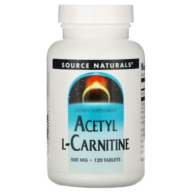 Source Naturals, ацетил-L-карнитин, 500 мг, 120 таблеток (SNS-00331), фото
