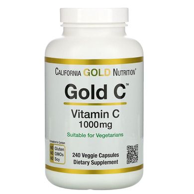 Витамин C, California Gold Nutrition, 1000 мг, 240 капсул (CGN-00932), фото