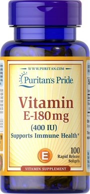 Вітамін Е-400, Vitamin E, Puritan's Pride, 400 МО, 100 гелевих капсул (PTP-11770), фото