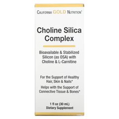 California Gold Nutrition, холіновий та кремнієвий комплекс, біодоступний колаген для підтримки волосся, шкіри та нігтів, 30 мл (CGN-01597), фото