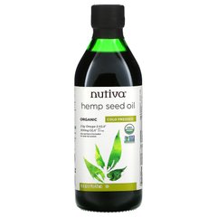 Nutiva, органическое масло семян конопли, холодного отжима, 473 мл (NUT-10009), фото