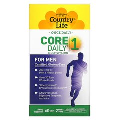 Country Life, Мультивітамін Core Daily-1, для чоловіків, 60 таблеток (CLF-08190), фото