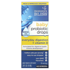 Mommy's Bliss, Краплі з пробіотиком + вітамін D, 0,34 рідкі унції (10 мл) (BAB-05563), фото