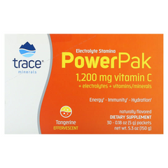 Trace Minerals, електроліт для підвищення витривалості, PowerPak, зі смаком мандарину, 30 пакетиків по 5 г (TMR-00349), фото