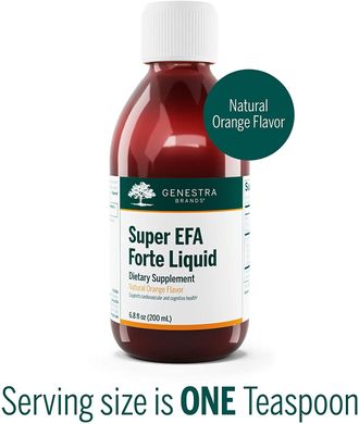 Риб'ячий жир для підтримки когнітивного, серцево-судинного і суглобового здоров'я, Super EFA Forte Liquid, Genestra Brands, апельсиновий смак, 200 мл (GEN-12342), фото
