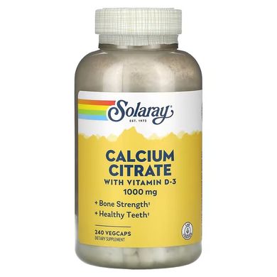 Solaray, цитрат кальцію з вітаміном D3, 250 мг, 240 капсул (SOR-13176), фото