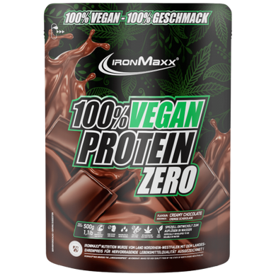 IronMaxx, 100% Vegan Protein Zero, крем-шоколад, 500 г (819509), фото