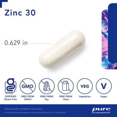 Pure Encapsulations, Цинк, 30 мг, 180 капсул (PE-00253), фото