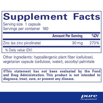 Pure Encapsulations, Цинк, 30 мг, 180 капсул (PE-00253), фото