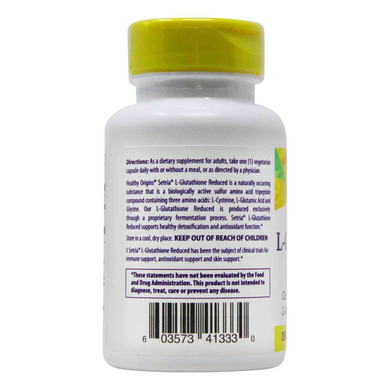 Healthy Origins, Setria, відновлений L-глутатіон, 250 мг, 60 вегетаріанських капсул (HOG-41333), фото