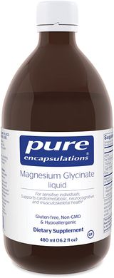 Pure Encapsulations, глицинат магния в виде жидкости, 165 мг, 480 мл (PE-01733), фото