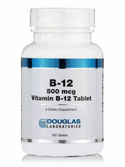 Витамин В12, Vitamin B-12, Douglas Laboratories, 500 мкг, 100 таблеток (DOU-01829), фото