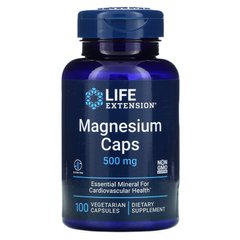 Life Extension, Магний в капсулах, 500 мг, 100 вегетарианских капсул (LEX-14591), фото