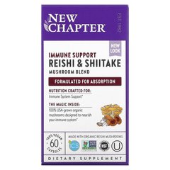 New Chapter, смесь грибов рейши и шиитаке для поддержки иммунитета, 60 веганских капсул (NCR-00230), фото