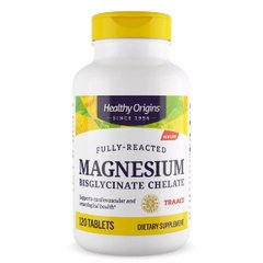 Магній бісгліцінат хелат, Magnesium Bisglycinate Chelate, Healthy Origins, 200 мг, 120 таблеток (HOG-39542), фото