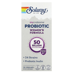 Solaray, пробиотик Mycrobiome для женщин, 50 млрд живых культур, 30 вегетарианских капсул, покрытых кишечнорастворимой оболочкой (SOR-73720), фото