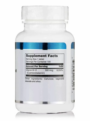 Вітамін В12, Vitamin B-12, Douglas Laboratories, 500 мкг, 100 таблеток (DOU-01829), фото