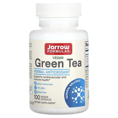 Jarrow Formulas, зеленый чай, 500 мг, 100 вегетарианских капсул (JRW-17007), фото