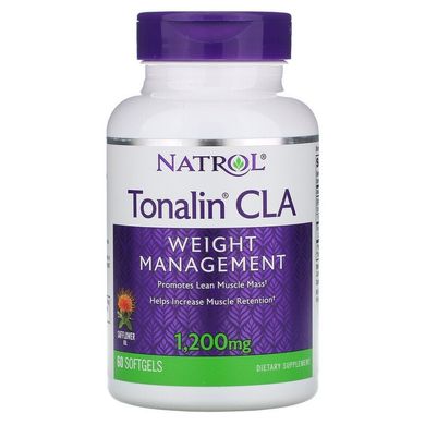 Natrol, Tonalin CLA, кон'юговані лінолева кислота (КЛК), 1200 мг, 60 м'яких таблеток (NTL-00863), фото