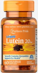 Лютеин для зрения с зеаксантином, Lutein with Zeaxanthin, Puritan's Pride, 20 мг, 60 капсул (PTP-14901), фото