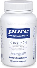 Масло Огуречника, Borage Oil, Pure Encapsulations, 60 капсул, (PE-01208), фото