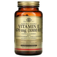 Solgar, Натуральный витамин E, 670 мг (1000 МЕ), 100 растительных капсул (SOL-03566), фото