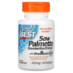 Doctor's Best, Со Пальметто, Экстракт, Saw Palmetto, 320 мг, 60 капсул (DRB-00082), фото