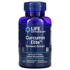 Life Extension, Curcumin Elite, экстракт куркумы, 60 растительных капсул (LEX-24076), фото