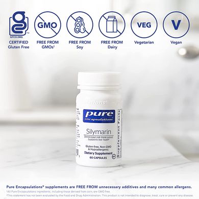 Pure Encapsulations, Силимарин, 250 мг, 60 капсул (PE-00242), фото