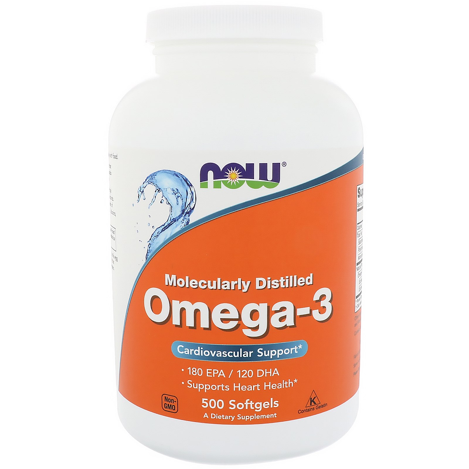 Рыбий жир, Омега-3, Omega-3, Now Foods, 500 гелевых капсул, (NOW-01653)