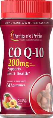 Коензим Q-10, Co Q-10, Puritan's Pride, 200 мг, 60 жувальних цукерок (PTP-58123), фото